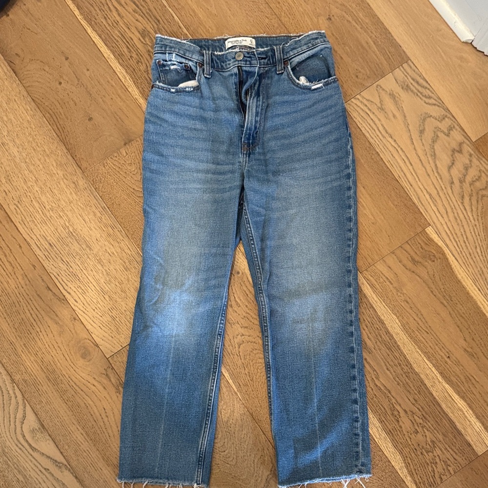 Abercrombie Ultra High Rise Short Blue Denim Jeans